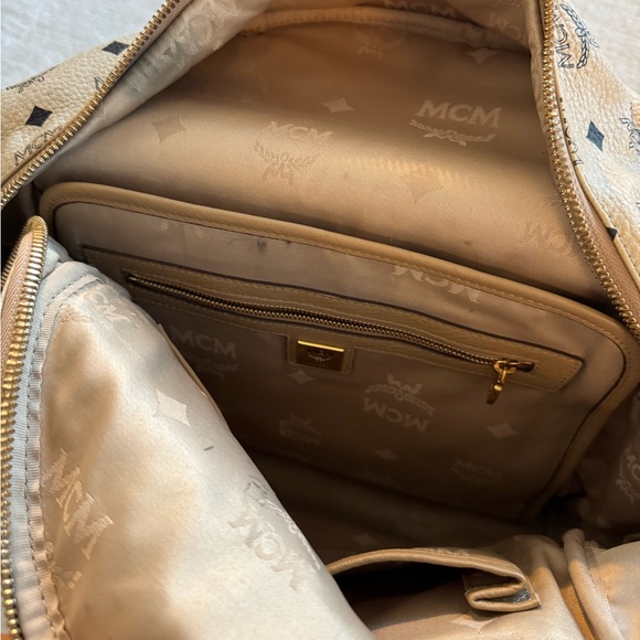 MCM Beige Backpack with detachable clutch